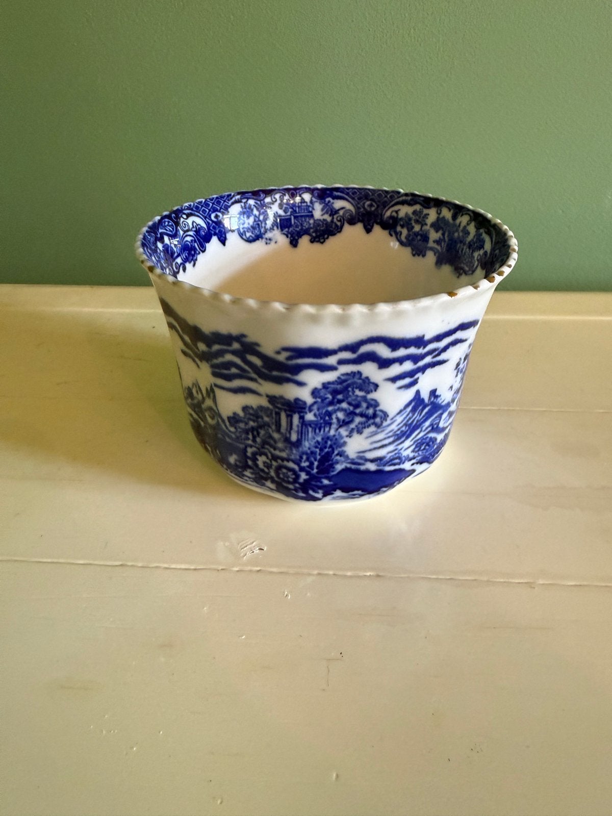 Antieke Florentine bloempot, blauw-wit porselein, Ophalen