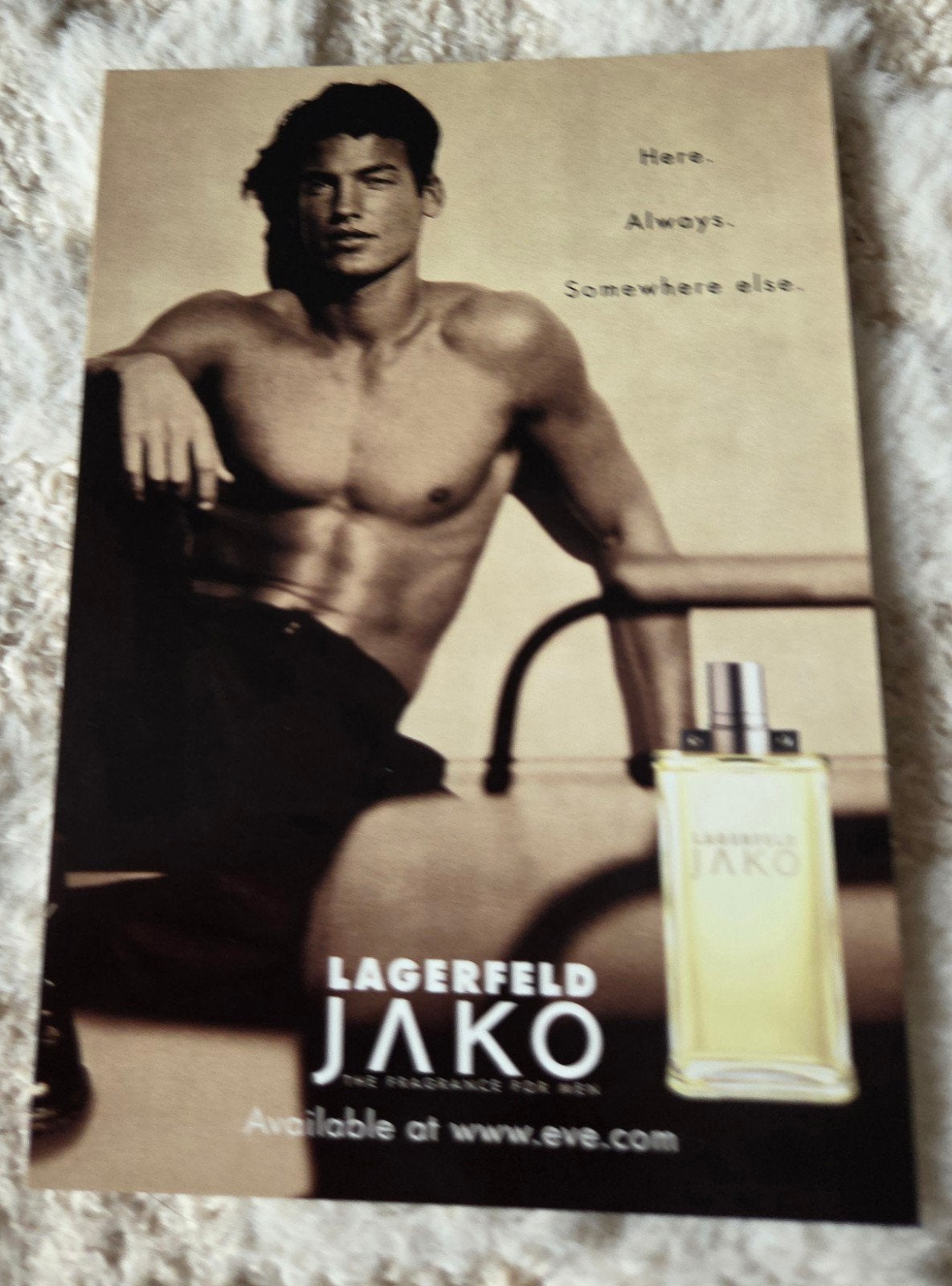 Lagerfeld Jako parfum -  reclame ansichtkaart, Verzamelen, Verzenden, 1980 tot heden, Ongelopen, Overige thema's
