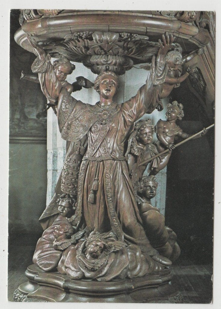 Venlo Detail Preekstoel St. Martinuskerk Info achterkant, Verzenden, 1980 tot heden, Ongelopen, Limburg