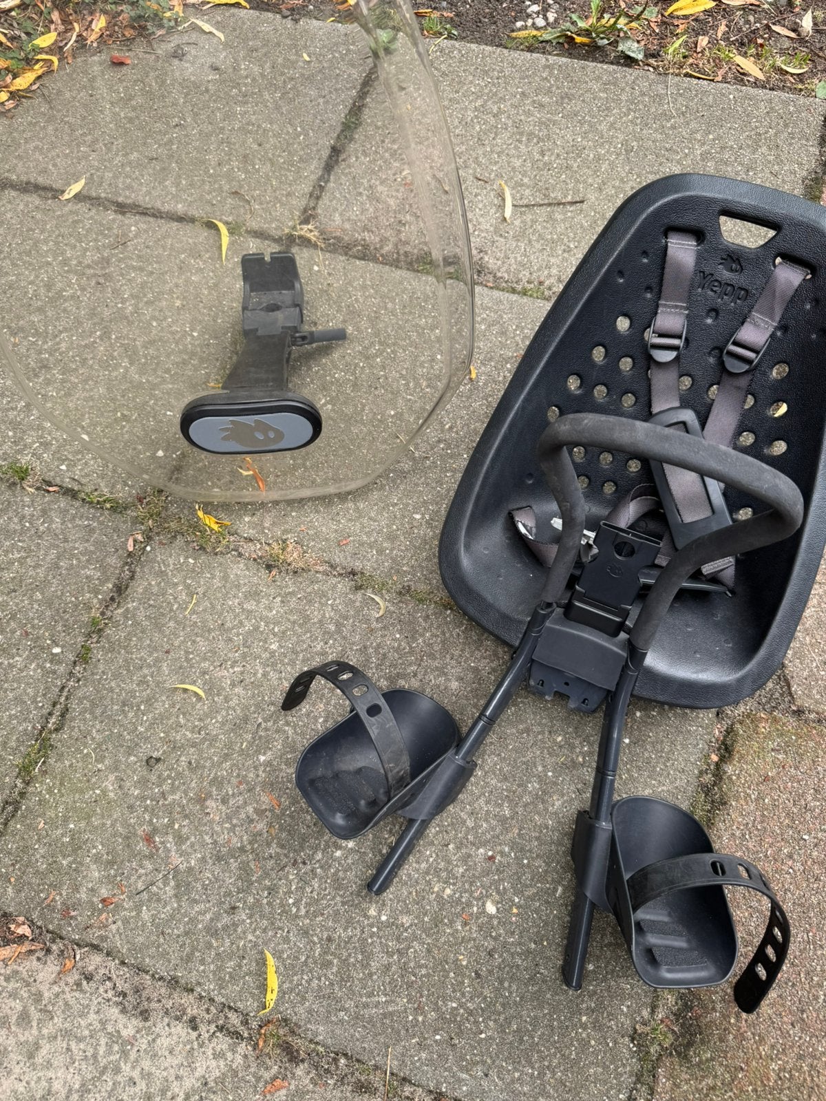 Kinderzitje fiets voor en windscherm, Fietsen en Brommers, Fietsaccessoires | Fietsstoeltjes, Ophalen, 0 t/m 18 kg, Voorzitje