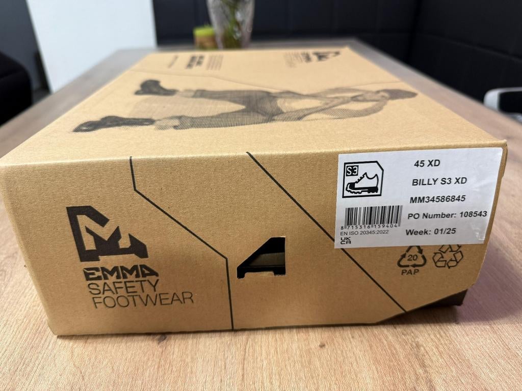 Nieuwe Emma Billy S3 XD werkschoenen, maat 45, Ophalen of Verzenden, Nieuw
