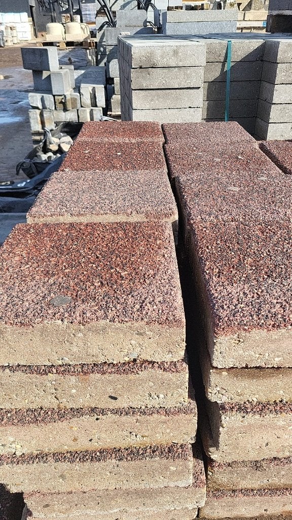 256m2 30x30x8cm rood zwart beton / stoeptegel, Ophalen, Gebruikt, 10 m² of meer, Beton