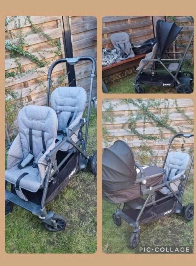 Dubbele kinderwagen, duowagen, tandemwagen, dubbele buggy, Zo goed als nieuw, Ophalen, Overige merken, Duowagen
