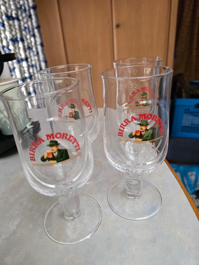 Birra Moretti bierglazen, Ophalen of Verzenden