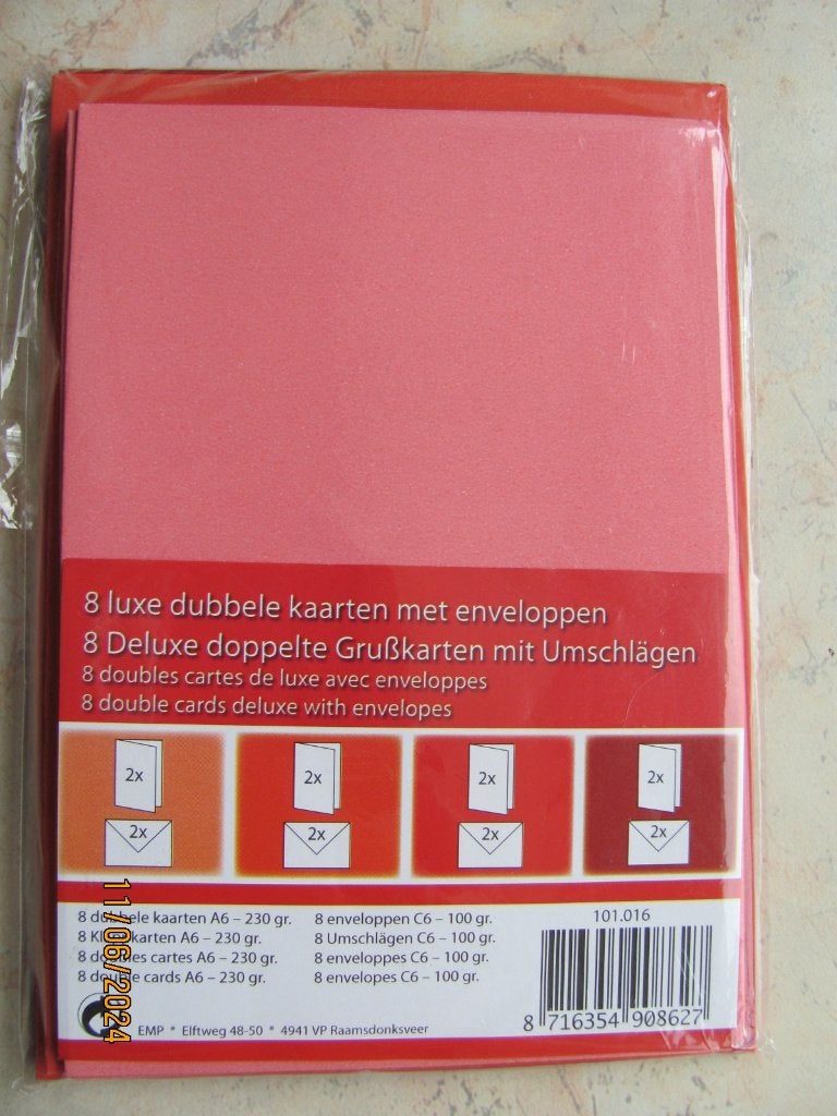 NIEUW assorti KAARTEN A6 dubbel rechthoek ENVELOP C6 papier, Ophalen of Verzenden, Nieuw, Overige thema's, Blanco kaart of Basiskaart