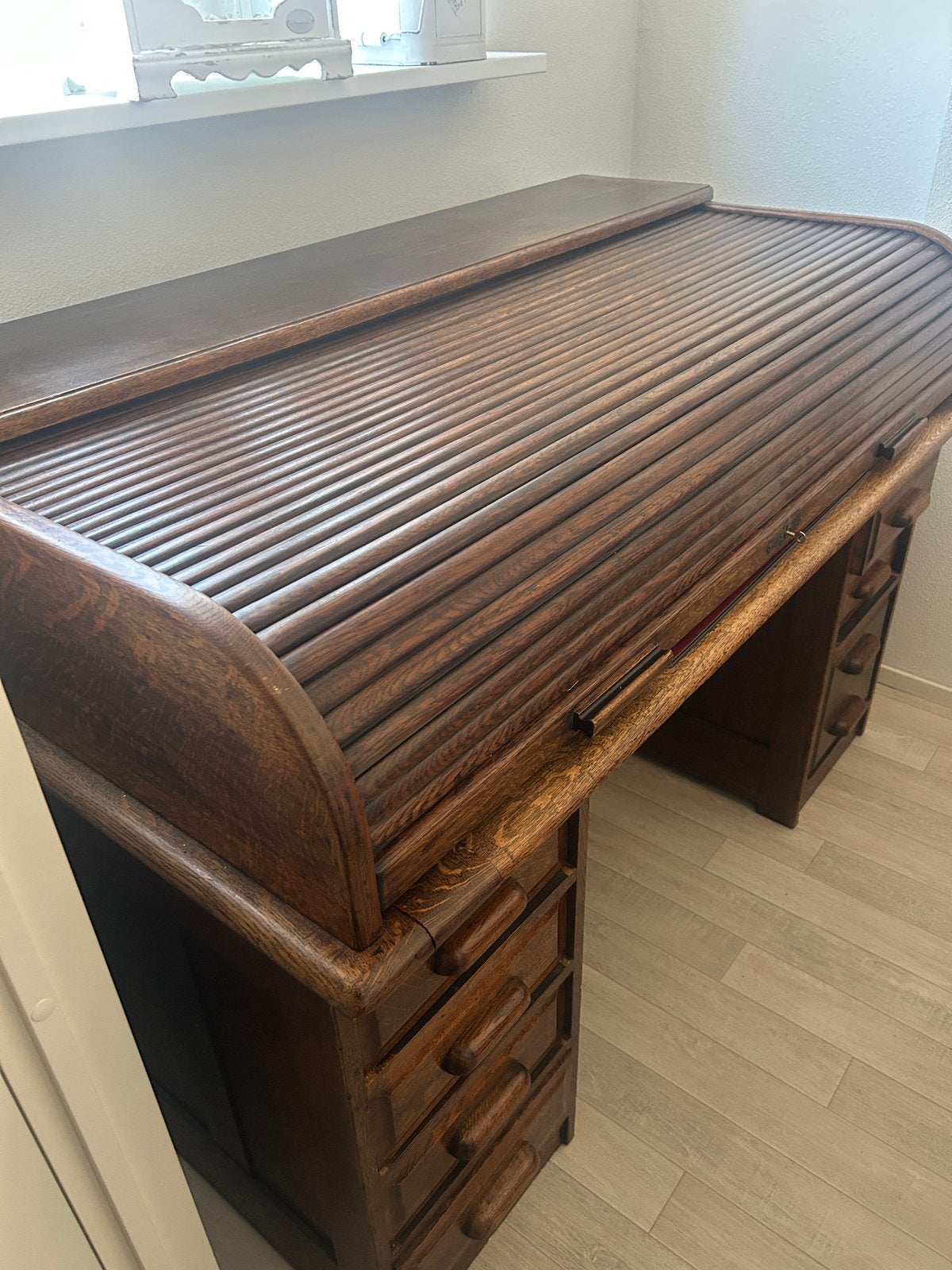 Antiek rolluikbureau van 150 cm breed, Ophalen