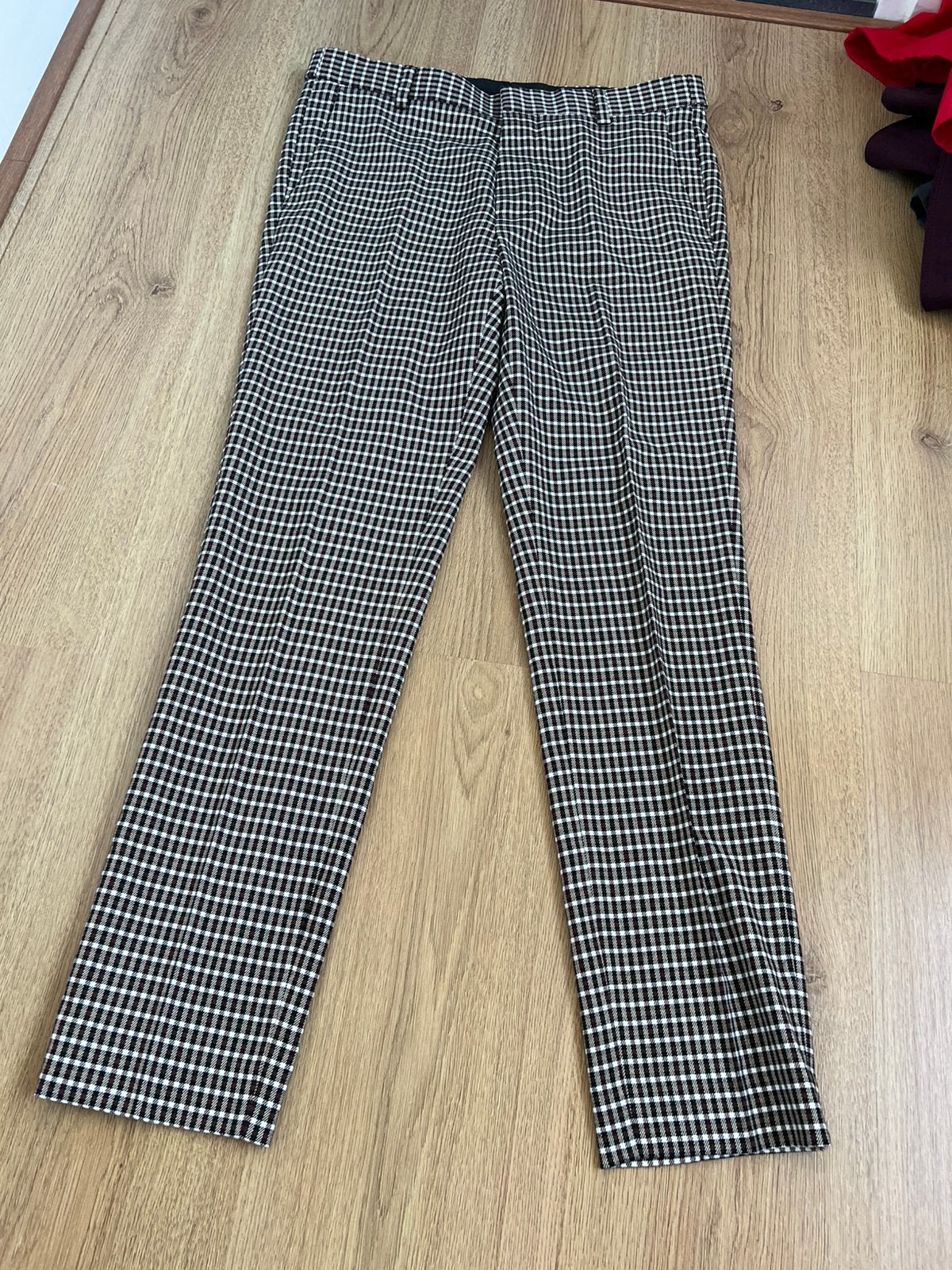 Topman geruite ruitjes broek s wit zwart bruin rood, Ophalen of Verzenden, Zo goed als nieuw, X, Rood