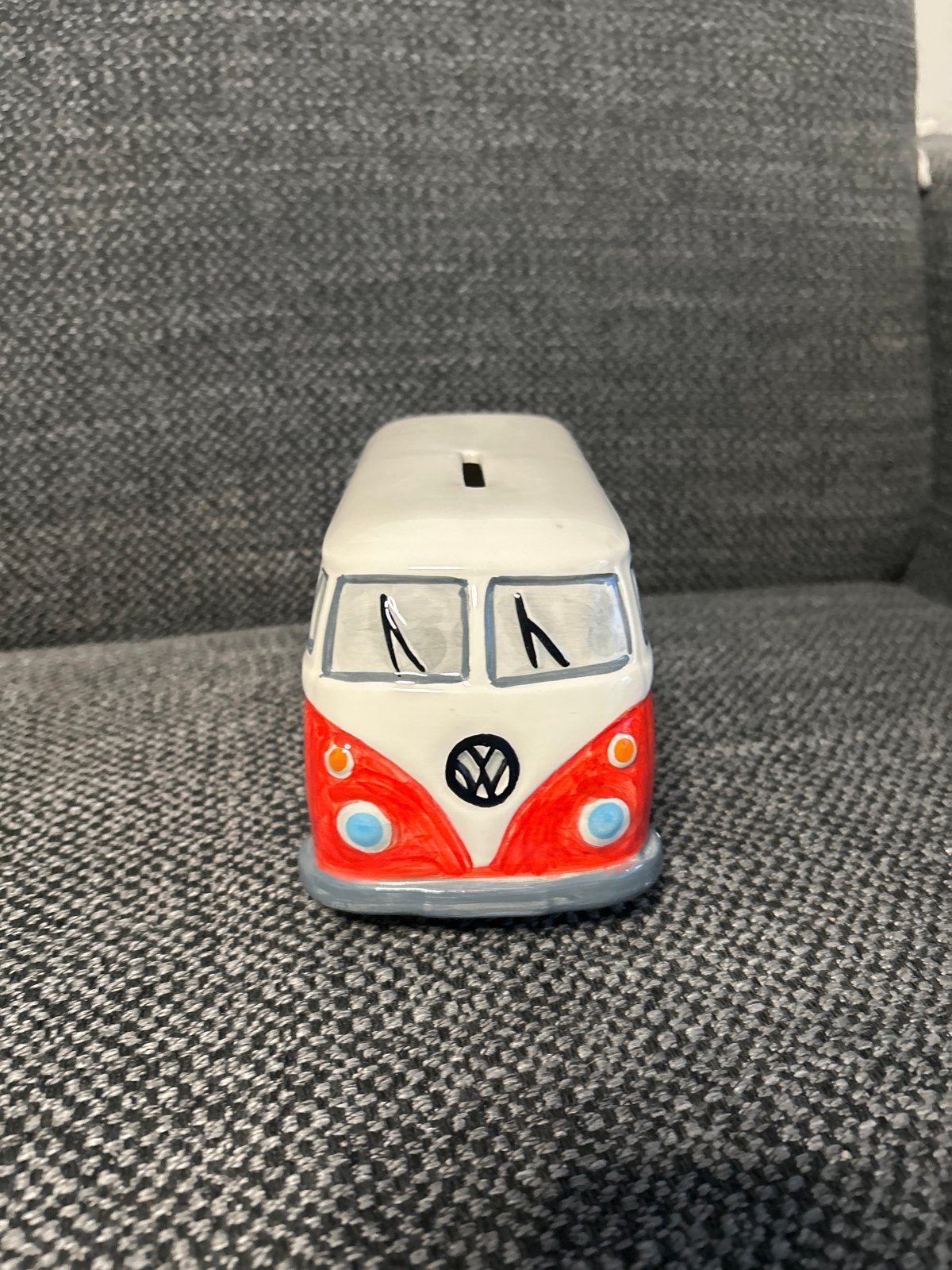 Leuke spaarpot in de vorm van een Volkswagen busje, Vintage, Gebruikt, Meerkleurig, Ophalen of Verzenden