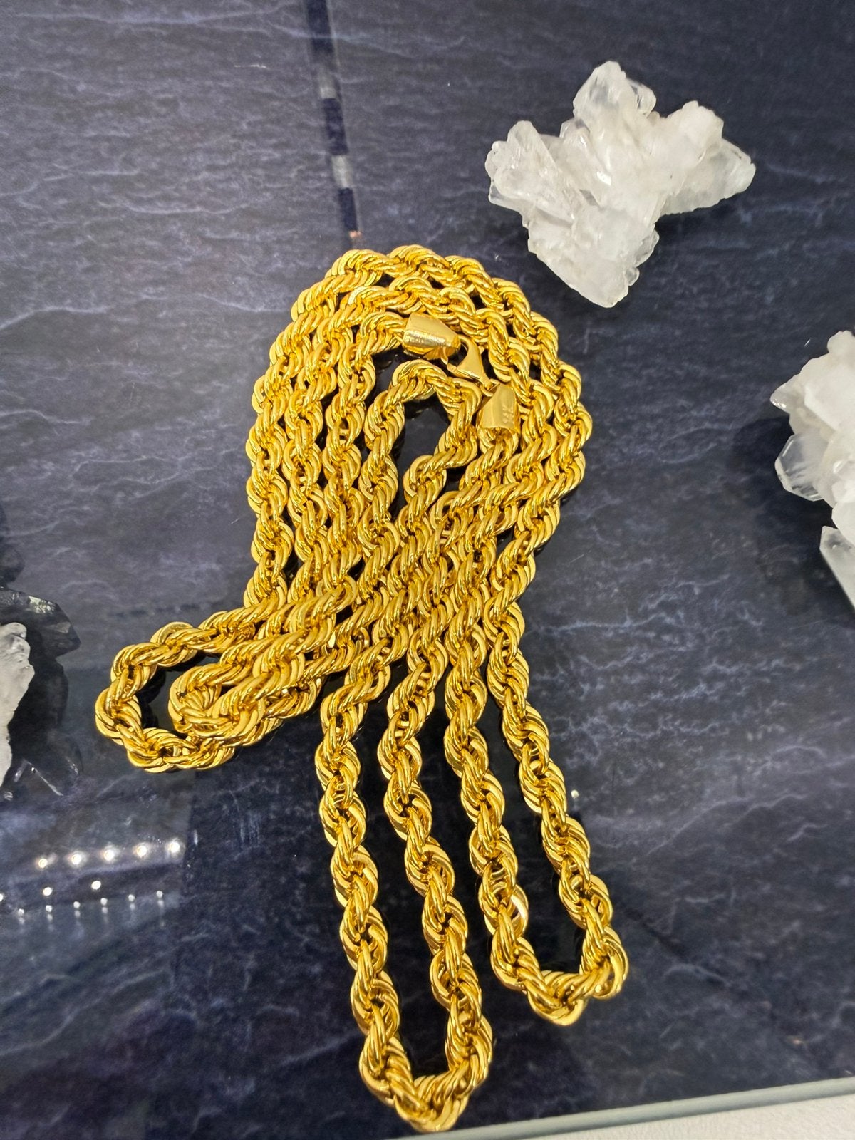 Prachtige 14k gouden rope ketting 70 cm 5 mm met 21k kleur, Ophalen of Verzenden, Nieuw, Goud