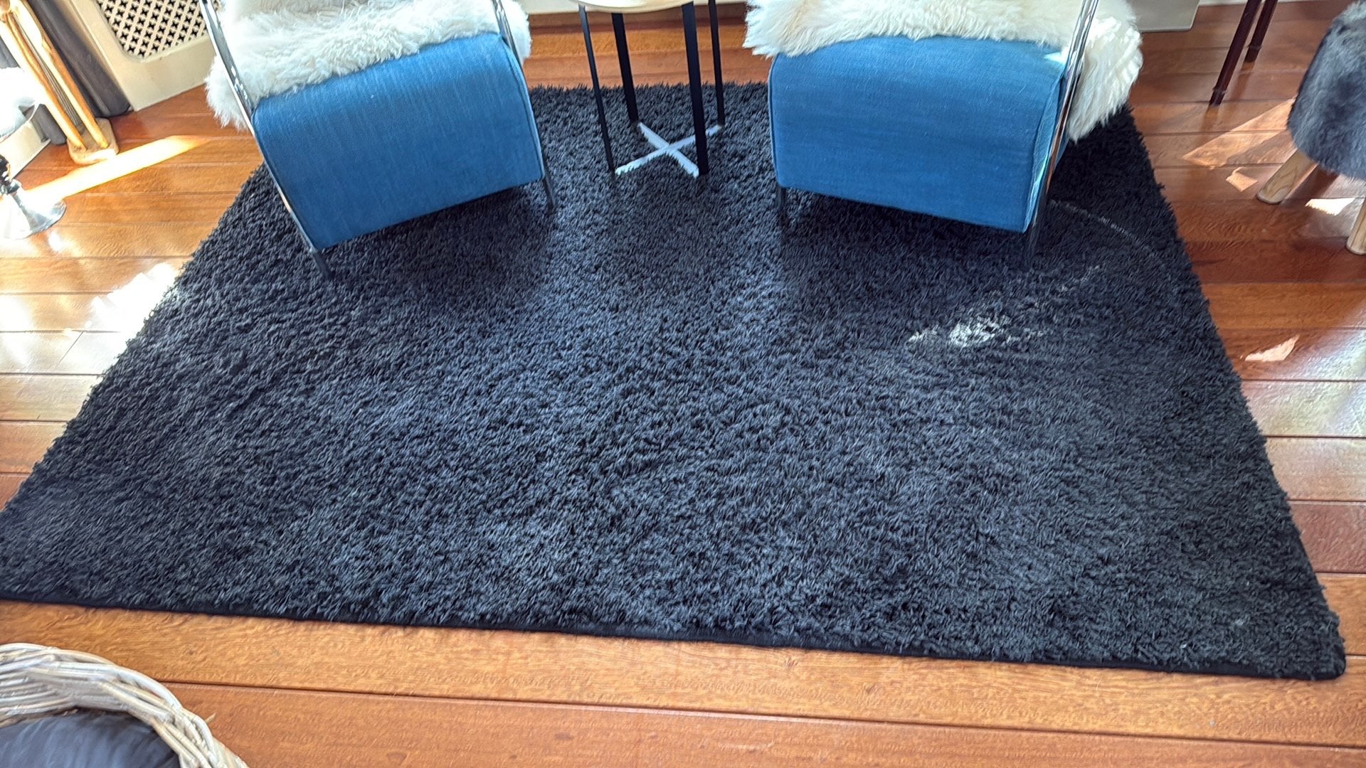 Donkerblauw vloerkleed, Ophalen, Zo goed als nieuw, Tapijt