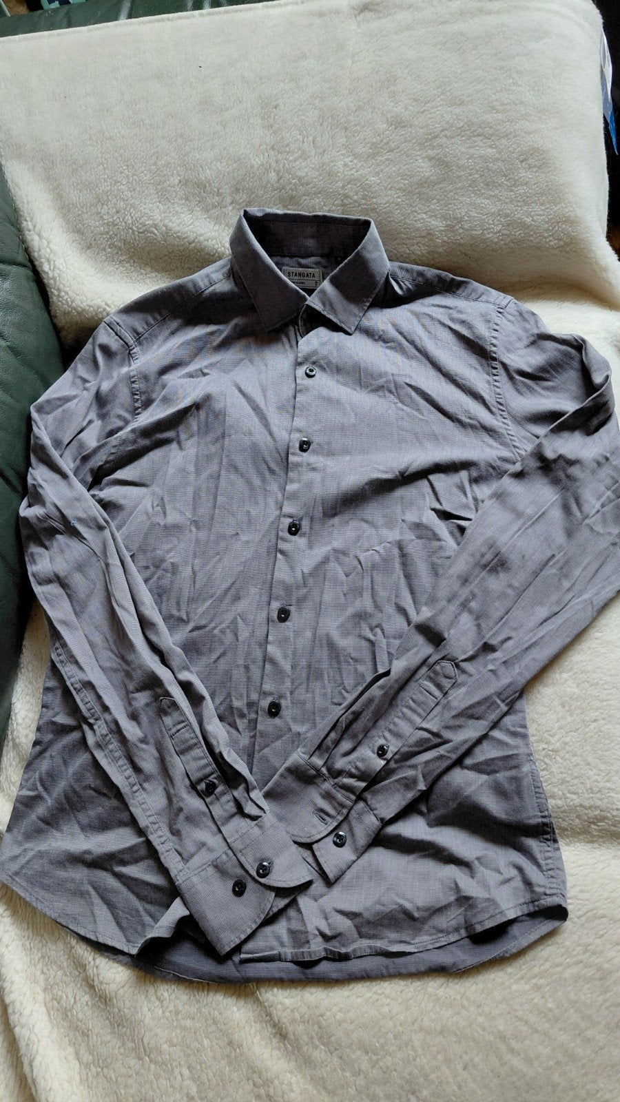Stangata Modern Classics Stretch overhemd - Maat M, Stangata, Grijs, Gedragen, Halswijdte 39/40 (M)