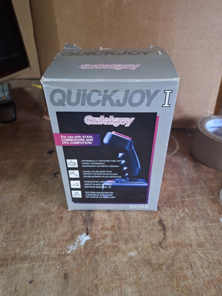 Vintage Atari Commodore Quickjoy 1 joystick in doos jaren 80, Computers en Software, Ophalen of Verzenden, Zo goed als nieuw