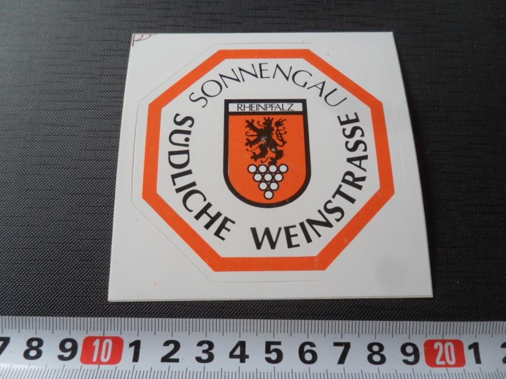 sticker Duitsland SONNENGAU Südliche Weinstrasse RheinPfalz, Ophalen, Zo goed als nieuw