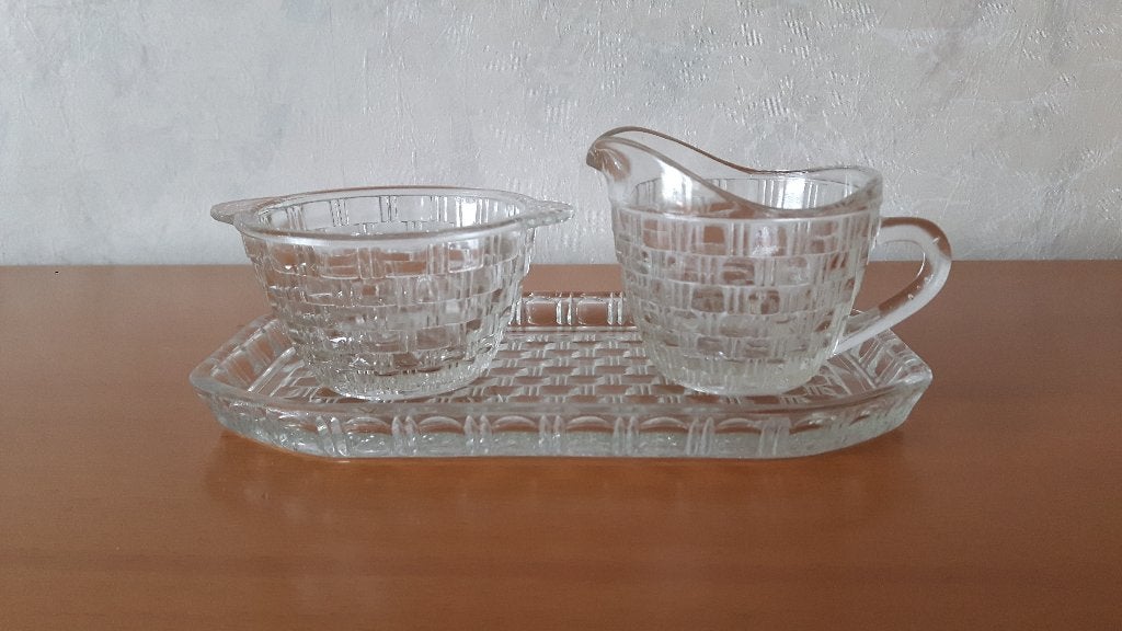 Glazen Roomstelletje, Antiek en Kunst, Ophalen of Verzenden