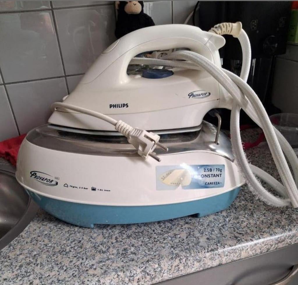 Philips ProVapor Stoomstrijkijzer met Basisstation, Ophalen, Gebruikt, Strijkijzer met snoer