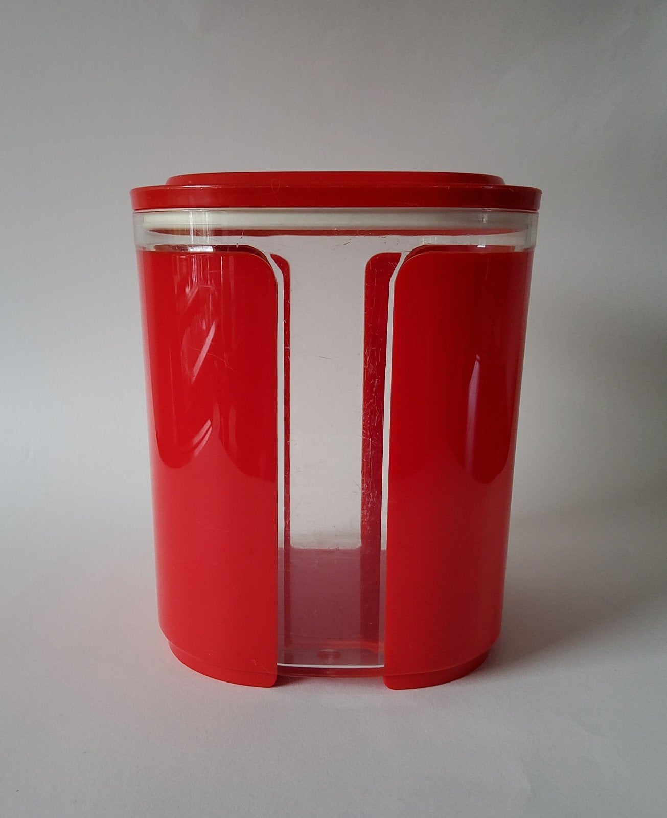 Tupperware Eleganzia Vensterbus Rood 1.5L - Gebruikt, Gebruikt, Ophalen of Verzenden, Met deksel, Bus of Trommel