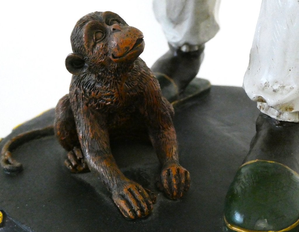 Blackamoor / oriëntaals beeld van een man met mand en vaas, Ophalen of Verzenden
