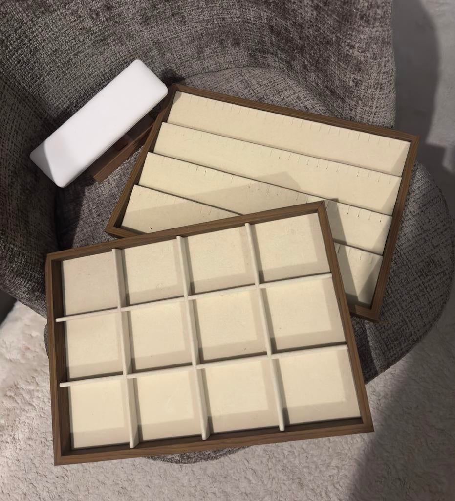 Jewlery sieraden organizer wood old money opberg lade inzet, Ophalen of Verzenden