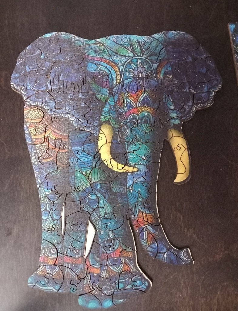 Wooden puzzel olifant A3-formaat, Hobby en Vrije tijd, Denksport en Puzzels, Ophalen of Verzenden, Minder dan 500 stukjes, Zo goed als nieuw