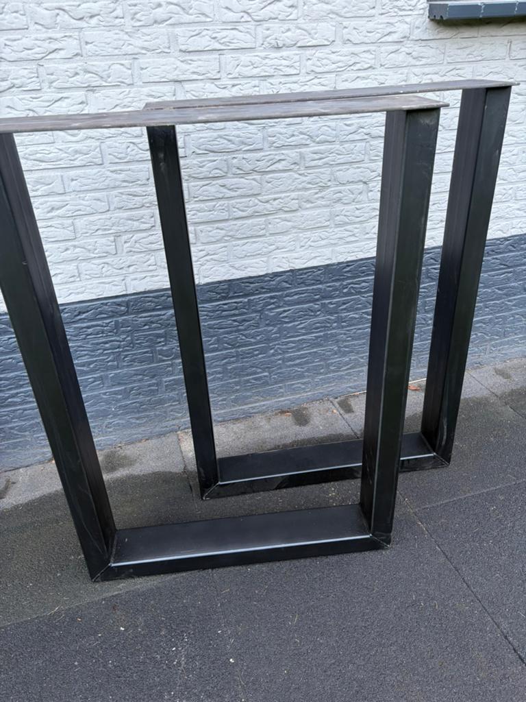 Stalen bartafel poten, Huis en Inrichting, Tafelonderdelen, Ophalen, Zo goed als nieuw