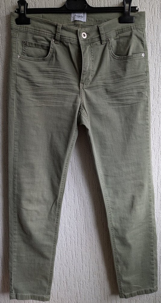 Angels #36 - 7/8 broek - groen effen, Kleding | Dames, Ophalen of Verzenden, Zo goed als nieuw, Angels, Maat 36 (S)