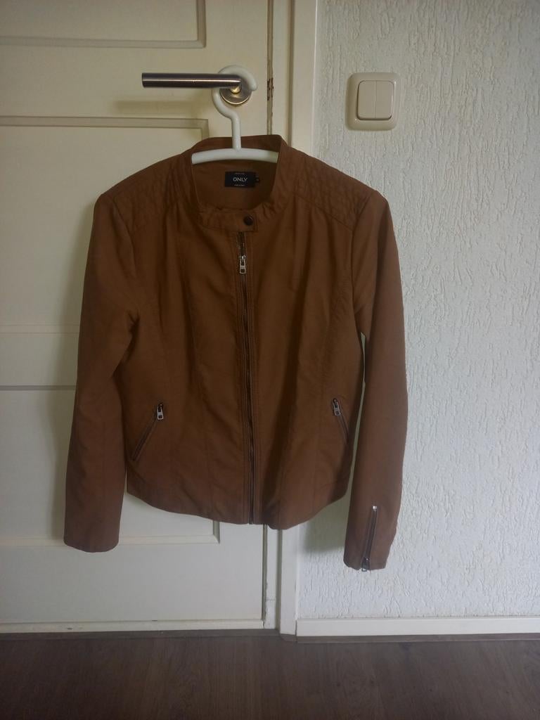 Kort bruin jack, suède look, Ophalen of Verzenden