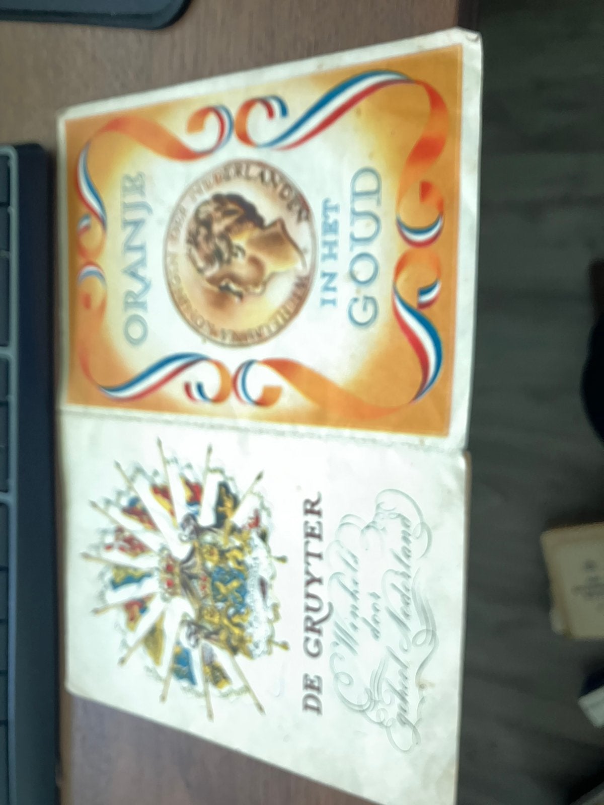 De gruyter folder oranje in het goud, Antiek en Kunst, Ophalen of Verzenden