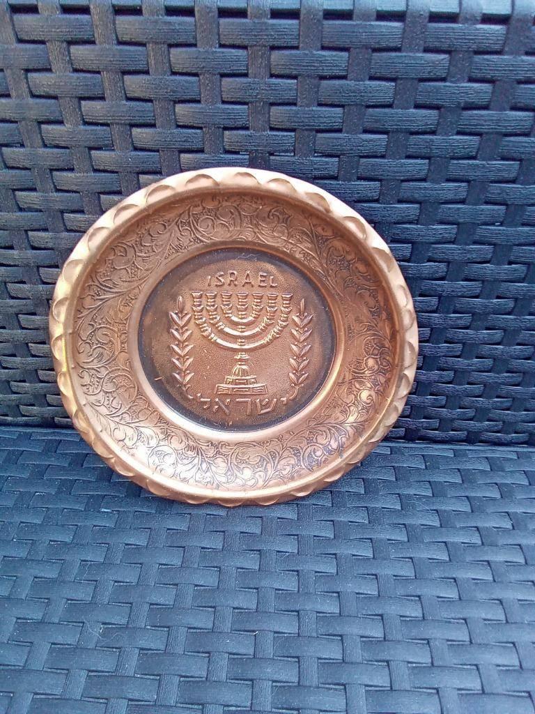 1 mooi wandbord menora menorah israel ongeveer 16 cm, Verzamelen, Ophalen, Gebruikt, Beeld(je), Jodendom