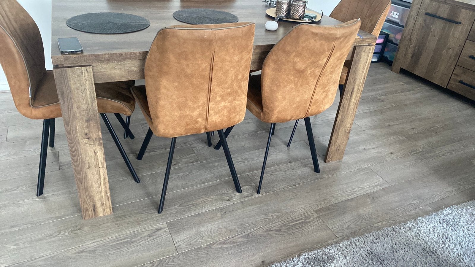 4x uitstoelen, Ophalen of Verzenden, Zo goed als nieuw, 75 m² of meer, Laminaat