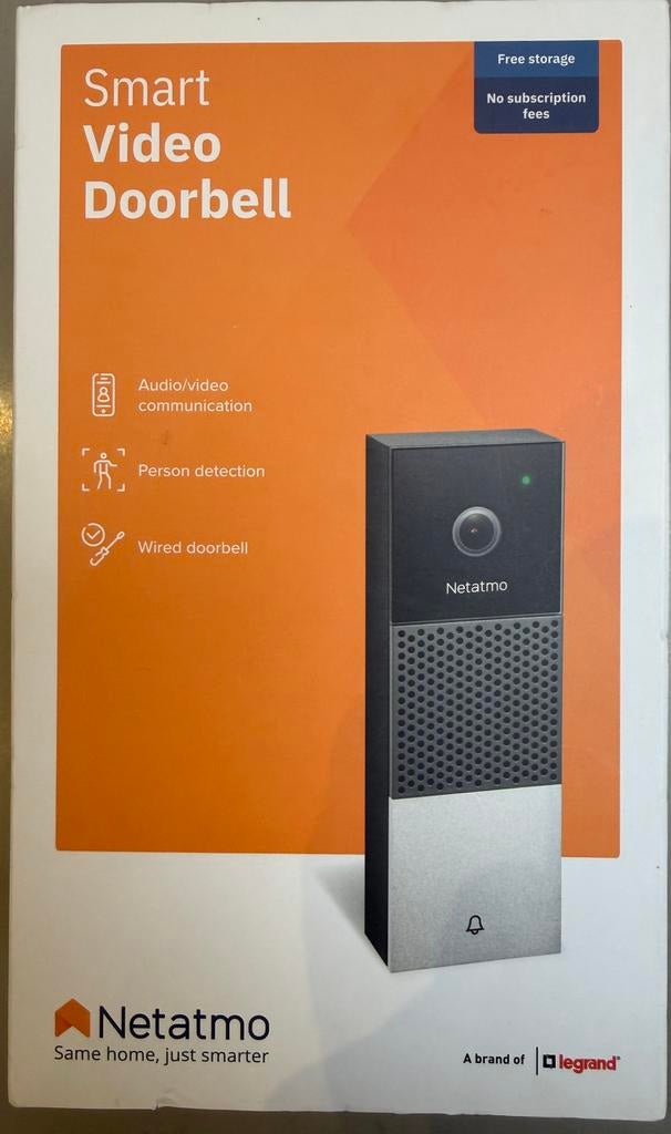 Netatmo Smart Video Deurbel - Zo goed als nieuw, Huis en Inrichting, Deurbellen, Ophalen of Verzenden, Bewegingsdetectiesensor