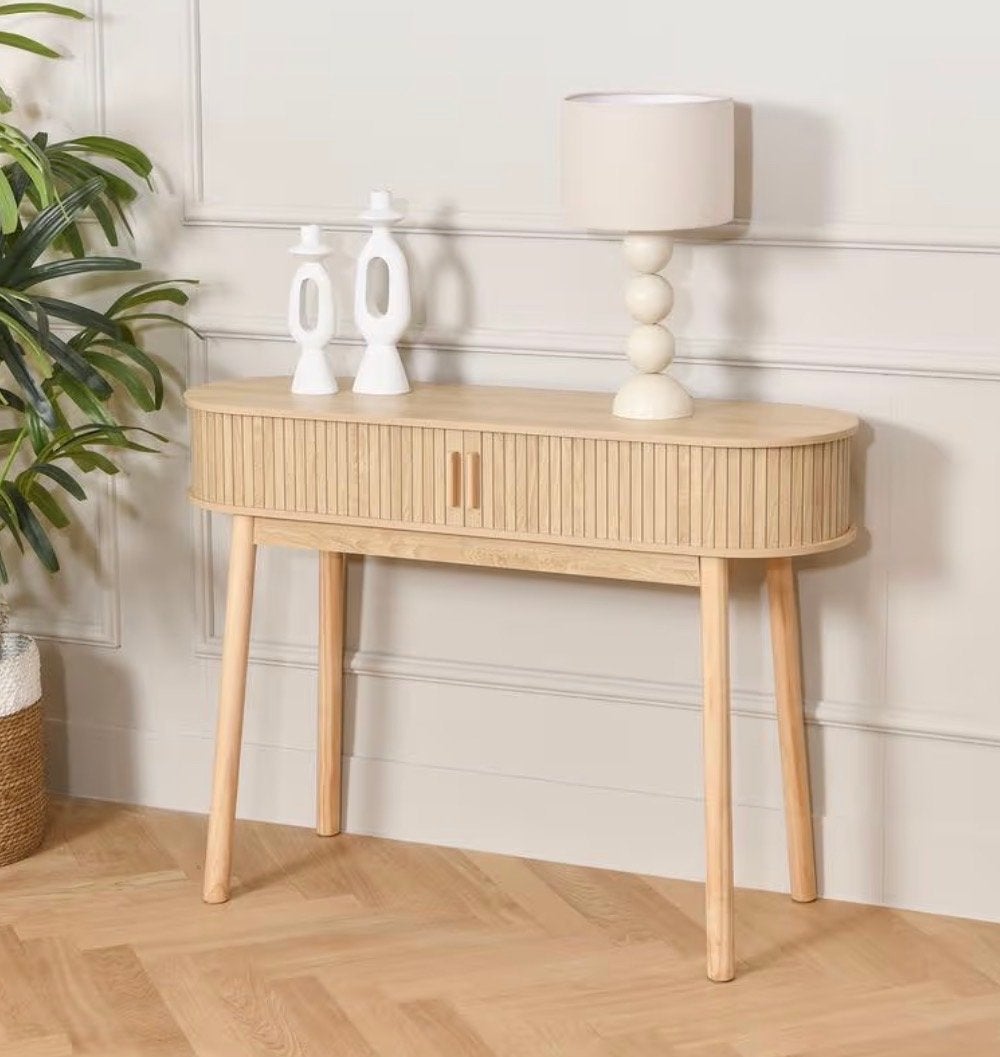 Nieuwe Consoletafel - Stijlvol en Modern, Ophalen, 100 tot 150 cm, Nieuw, Ovaal