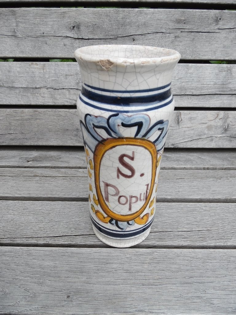 Majolica Albarello Apothekerspot Apotheek Pot Kruik om 1750, Ophalen