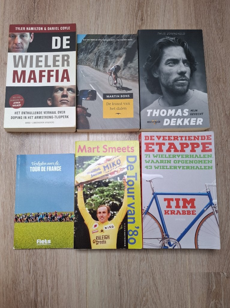 Pakket wielerboeken – 6 stuks, Ophalen of Verzenden, Gelezen, Diverse auteurs, Lopen en Fietsen