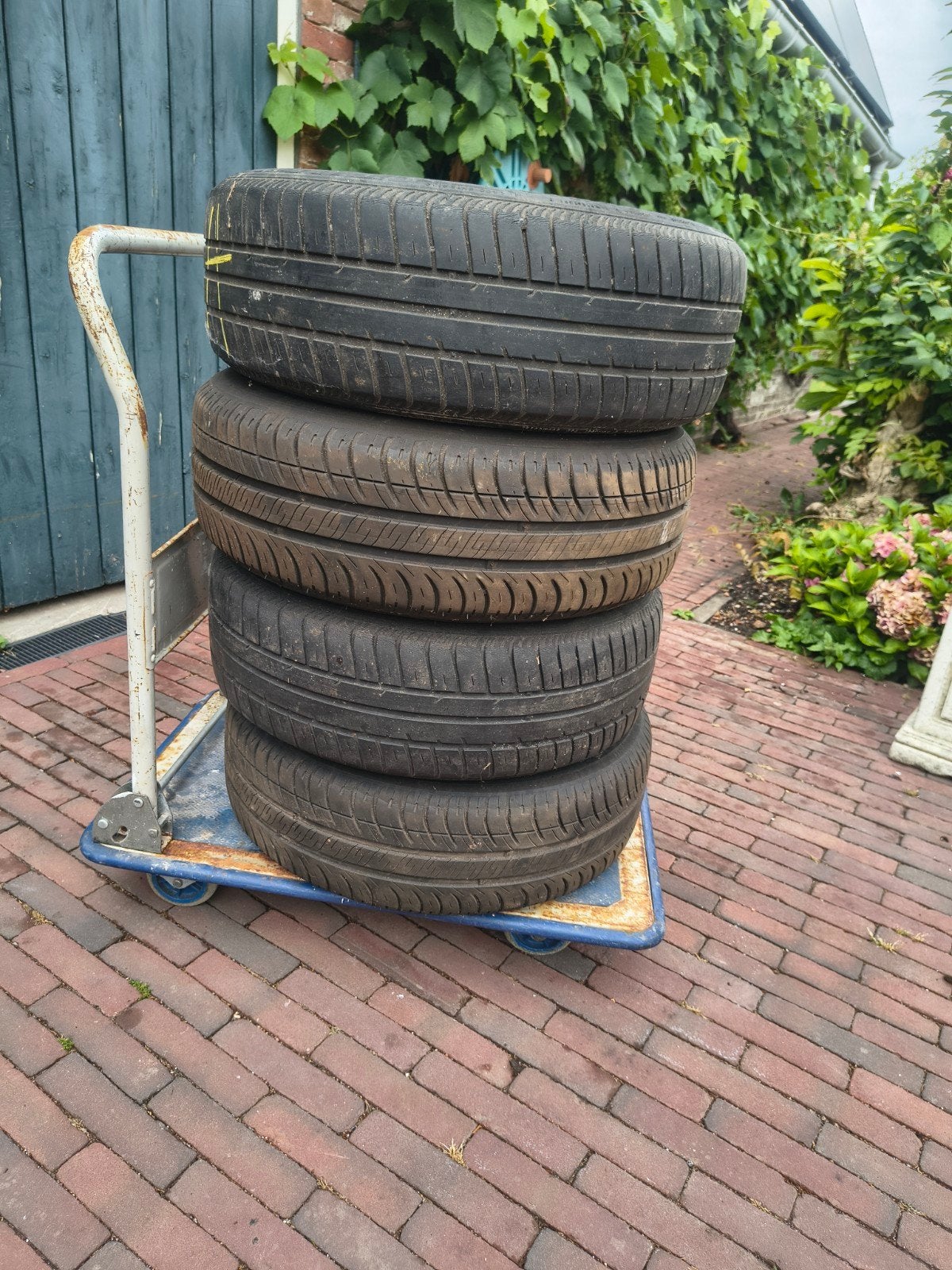 zomerbanden staal 4x100, Ophalen, Gebruikt
