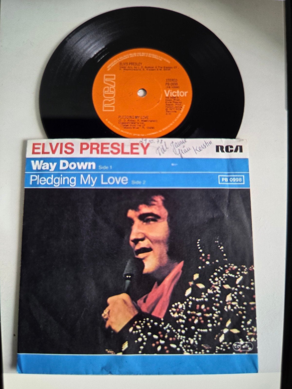 Elvis Presley - Way Down / Pledging My Love (7 inch vinyl), Gebruikt, 7 inch, Pop, EP