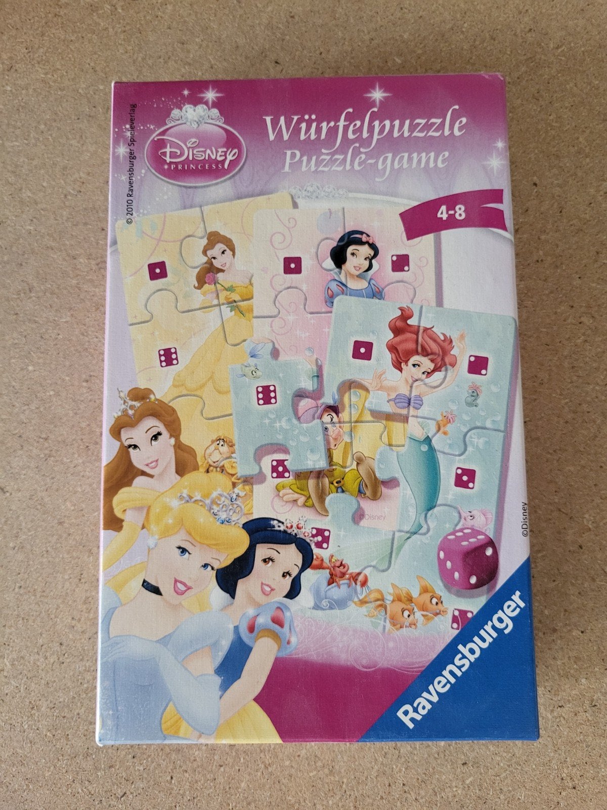 Disney Prinsessen Würfelpuzzle Ravensburger 4-8 jaar, Ophalen of Verzenden, Minder dan 10 stukjes, Gebruikt, 4 tot 6 jaar