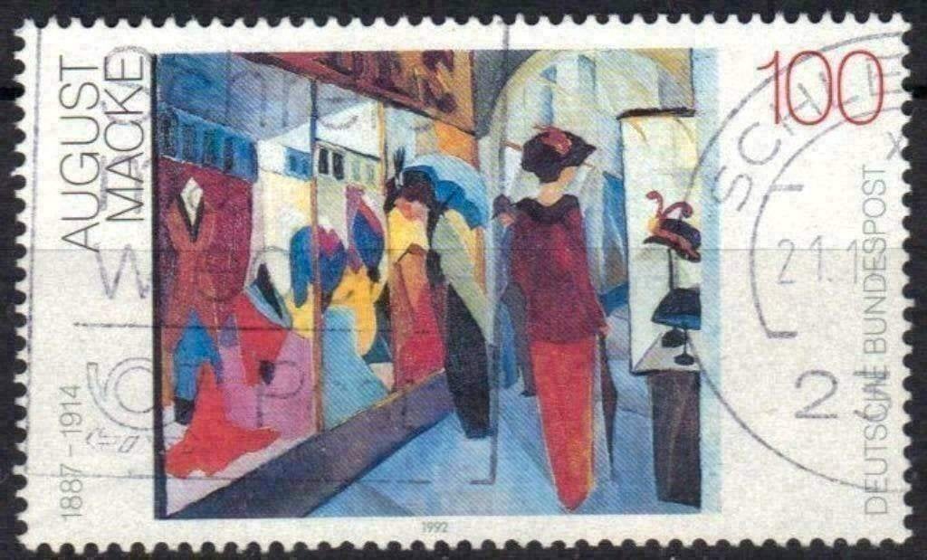 Duitsland Bundespost 1992 - Yvert 1446 - Schilderijen (ST), Verzenden, BRD, Gestempeld