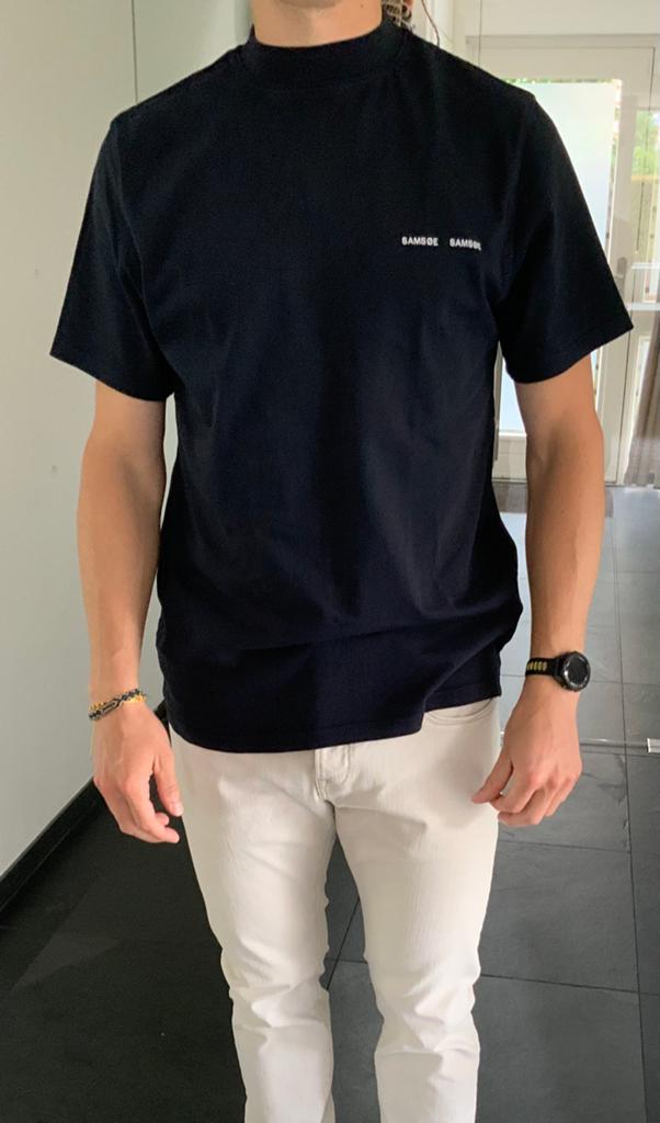 SAMSOE SAMSOE. Oversized heren donkerblauw t shirt. Maat M, Kleding | Heren, T-shirts, Ophalen of Verzenden