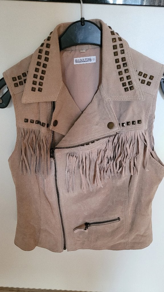suède Ibiza look gilet, Kleding | Dames, Beige, Ophalen of Verzenden, Zo goed als nieuw, Carling