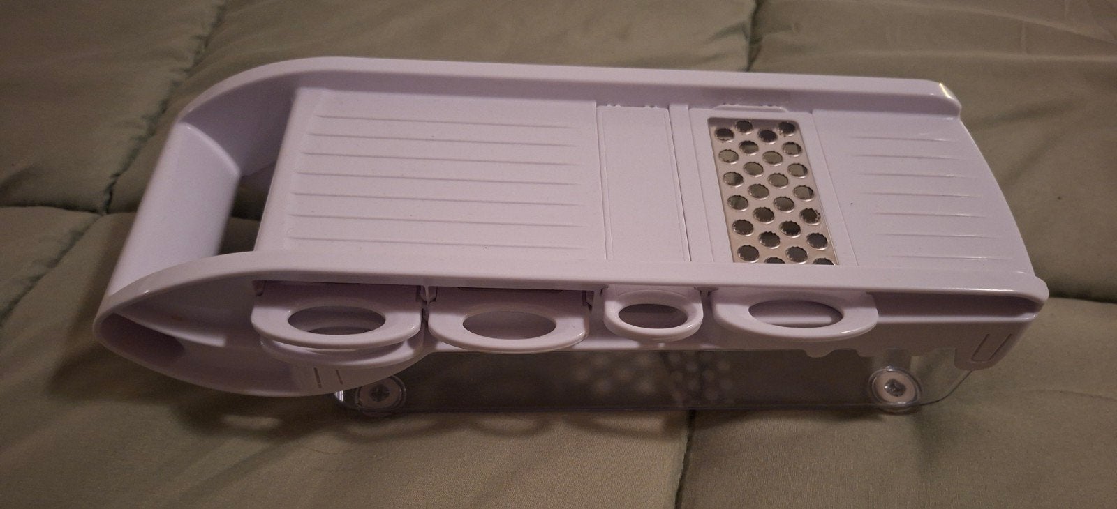 Witte multifunctionele mandoline snijder met opvangbak, Kunststof, Ophalen of Verzenden, Zo goed als nieuw, Snijmachine