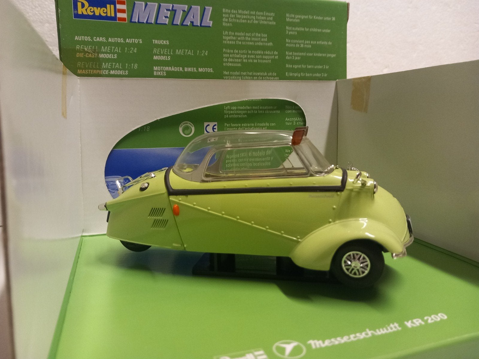 Messerschmitt KR 200 groen Revell metal 1:18 KRD, Ophalen of Verzenden, Zo goed als nieuw, Auto, Revell