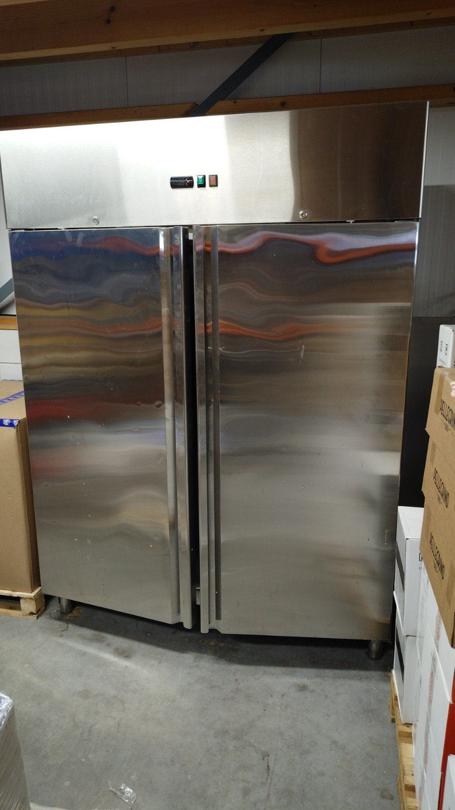 Professionele dubbeldeurs vriezer - RVS, Ophalen, Gebruikt, 200 liter of meer, 60 cm of meer