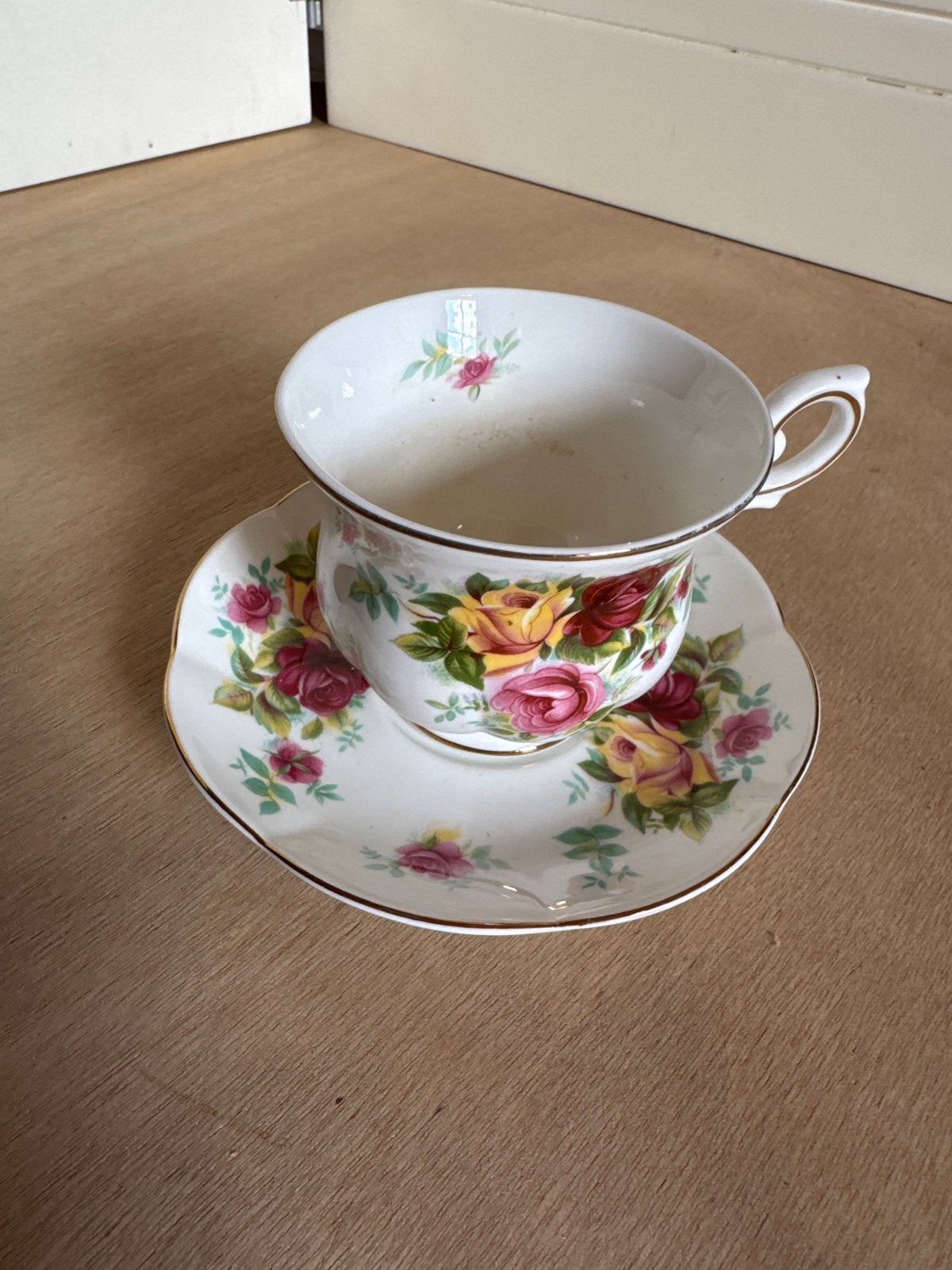 Royal Canterbury Fine Bone China Kop en Schotel Rozen, Ophalen of Verzenden
