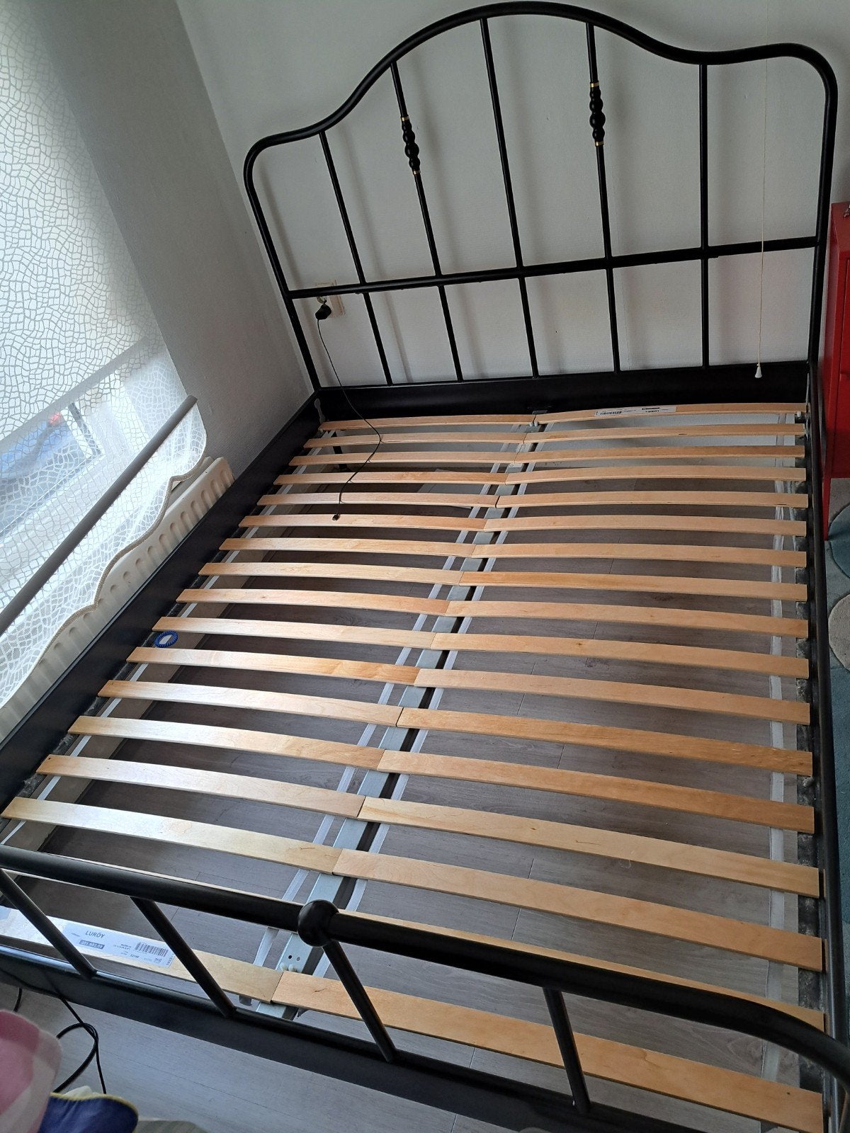IKEA tweeppersoons bed en lattenbodems, Ophalen, Gebruikt, Overige kleuren, Tweepersoons