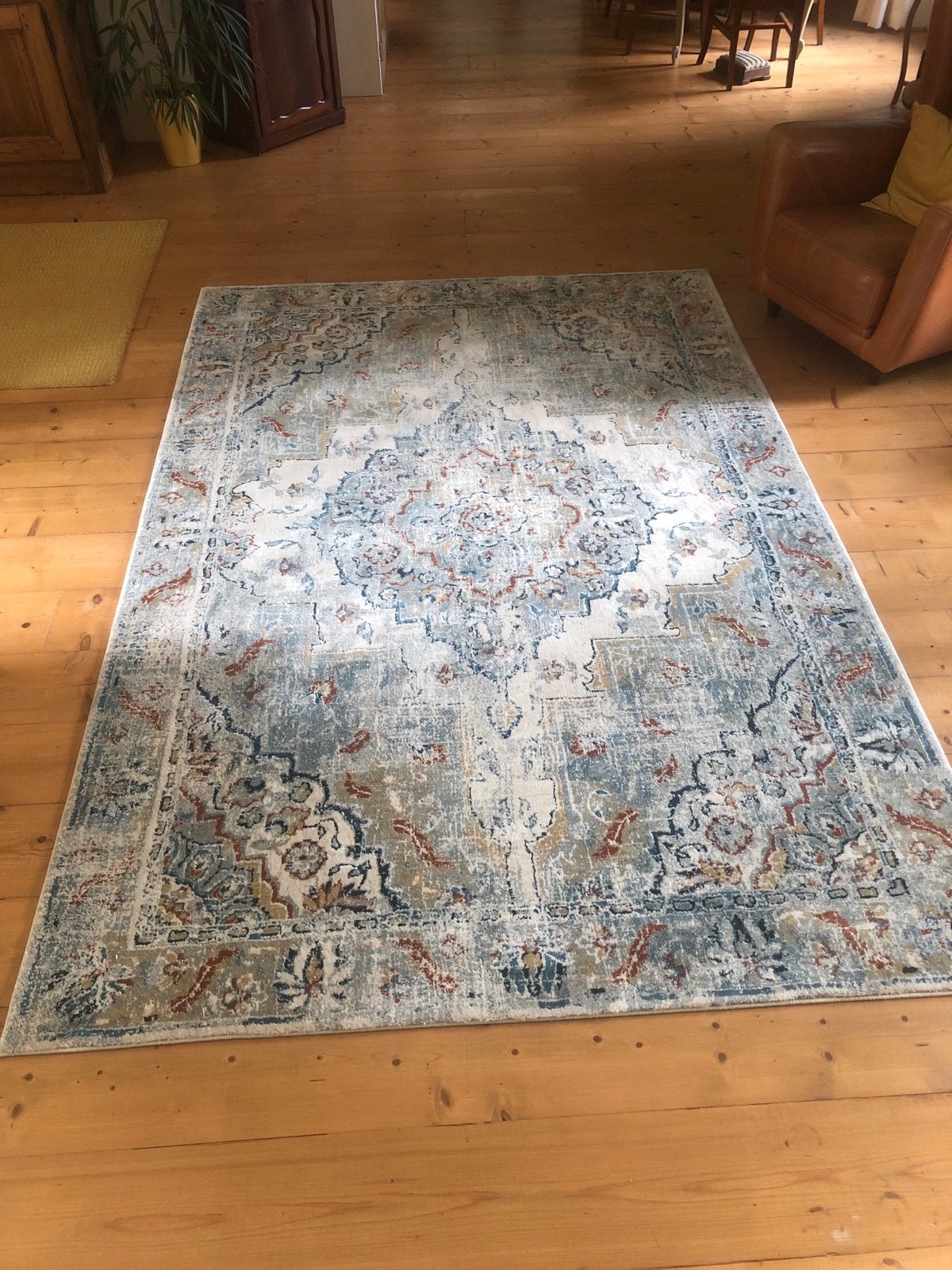 Ikea Onsevig Vloerkleed - Blauw/Grijs/Beige, 200x300 cm, Ophalen, Blauw, Zo goed als nieuw, 200 cm of meer
