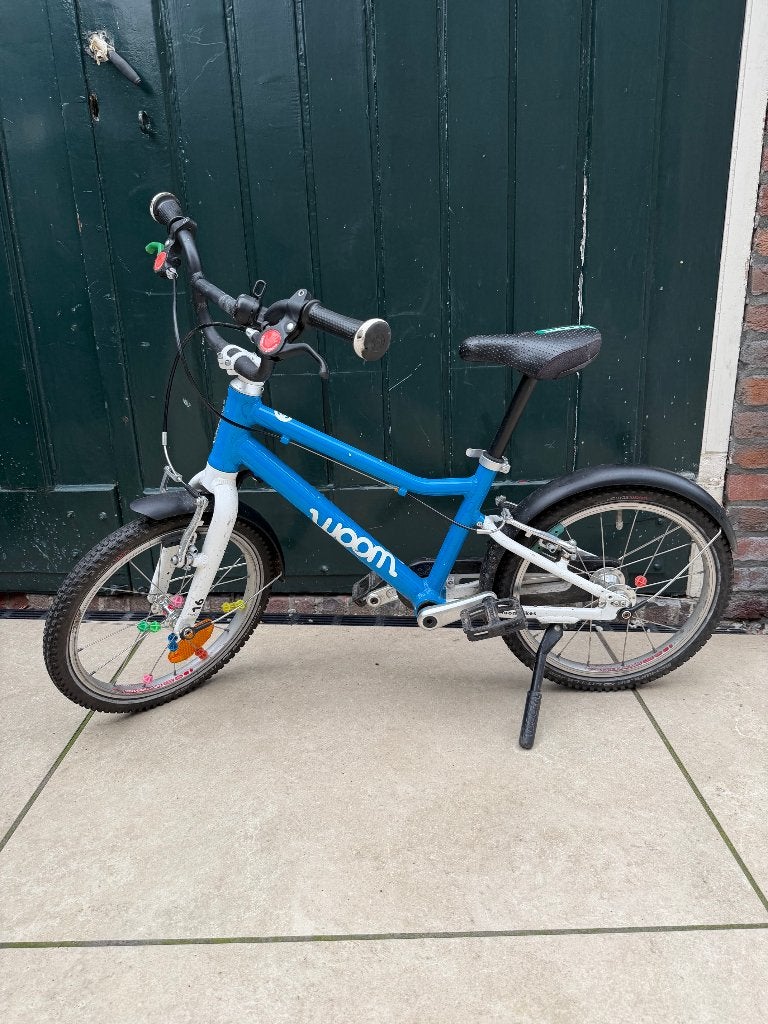 Woom 3 kinderfiets (16 inch) blauw, Fietsen en Brommers, Velgrem, Ophalen, Overige merken, 16 tot 20 inch