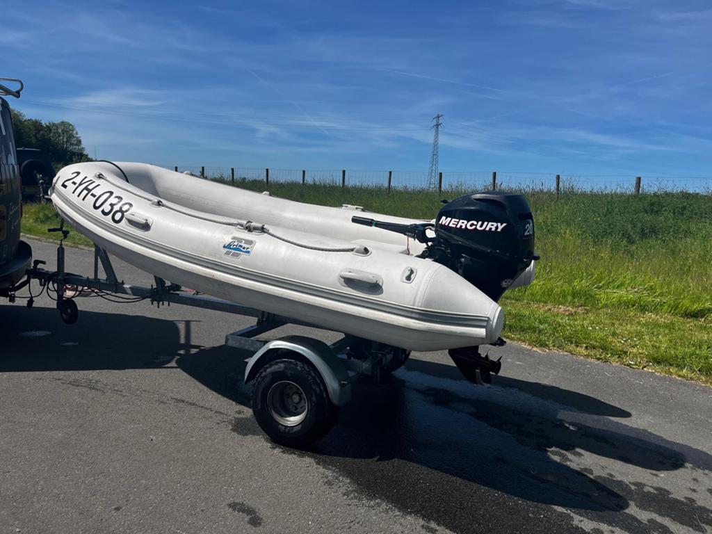 Arimar 320 rib rubberboot | Mercury 20 PK | Trailer, Watersport en Boten, Ophalen, Zo goed als nieuw, Buitenboordmotor, Mercury