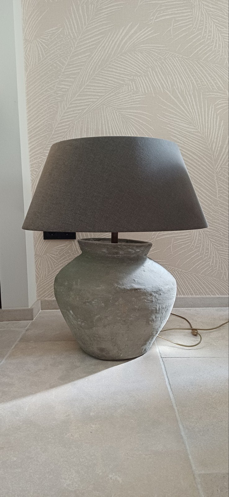 Grote kruiklamp met stoffen kap., Ophalen, Overige materialen, Gebruikt, Sfeerlamp