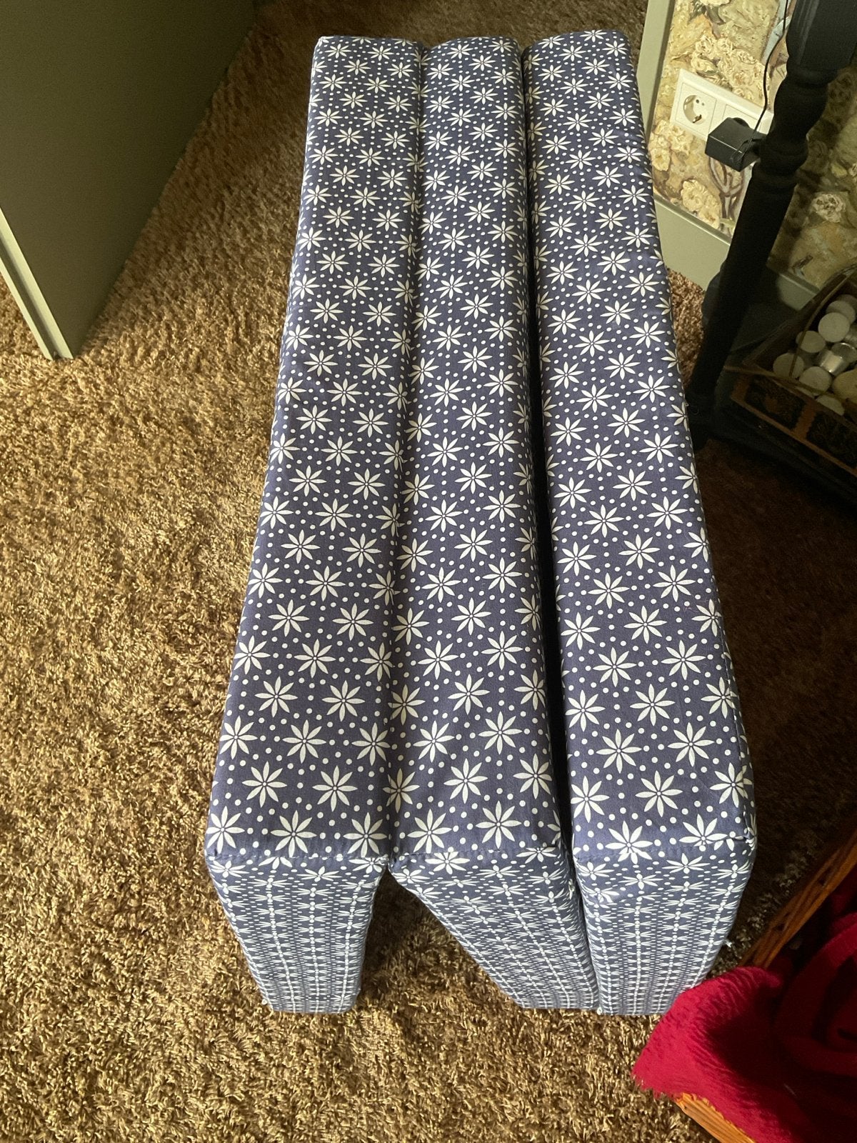 Opvouwbaar logeerbed / matras - Blauw met wit patroon, Ophalen, Gebruikt, Blauw, 190 cm of minder