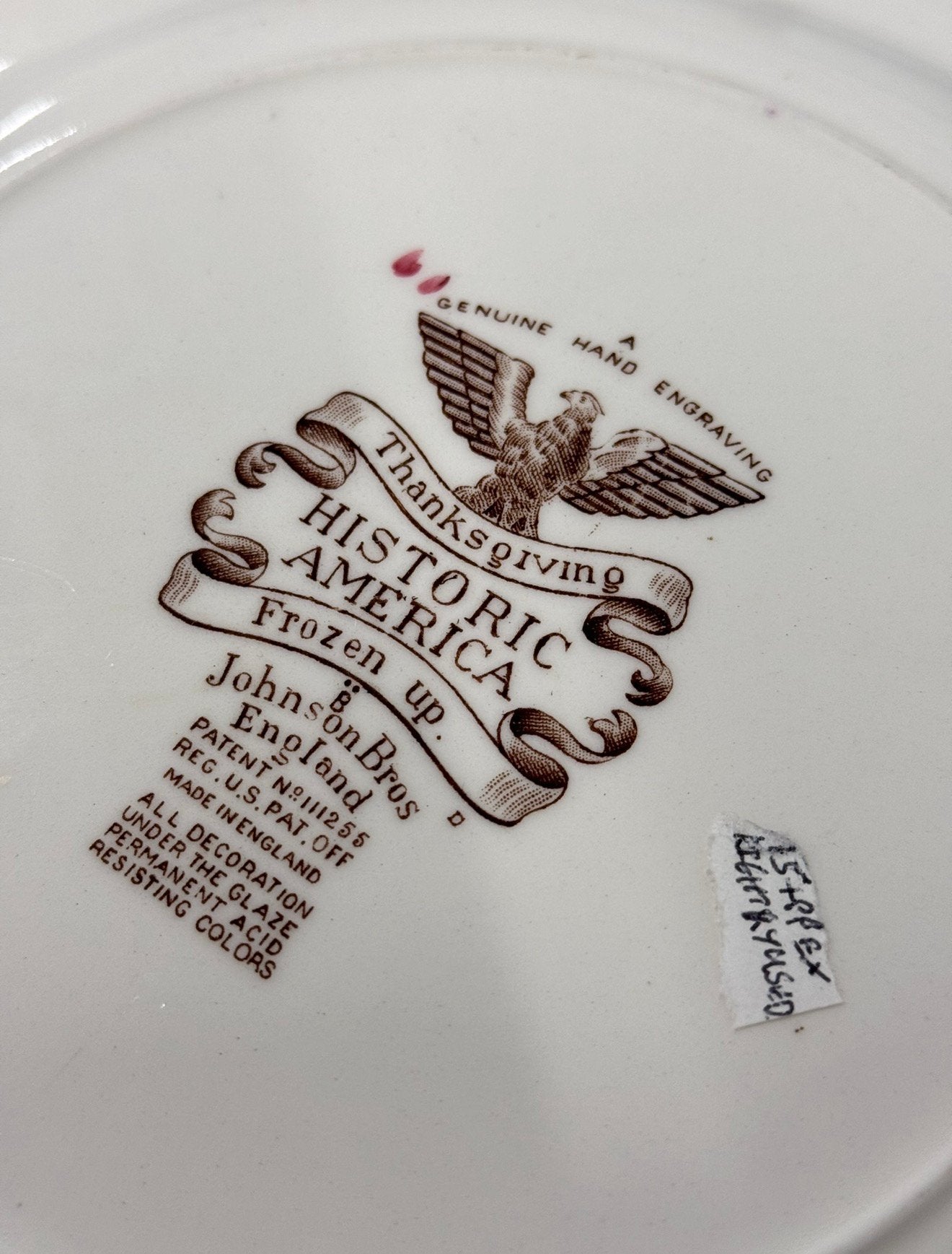 Johnson Brothers Historic America Thanksgiving FROZEN Bord, Ophalen of Verzenden